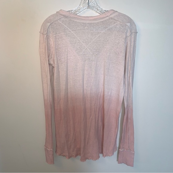 We The Free Cozy Up Henley Pink Ribbed Long Sleeve S - Picture 3 of 11